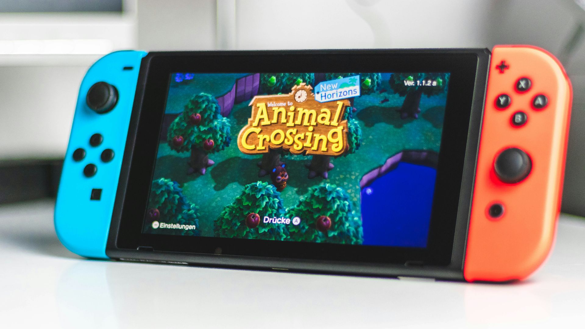 blue nintendo switch game console