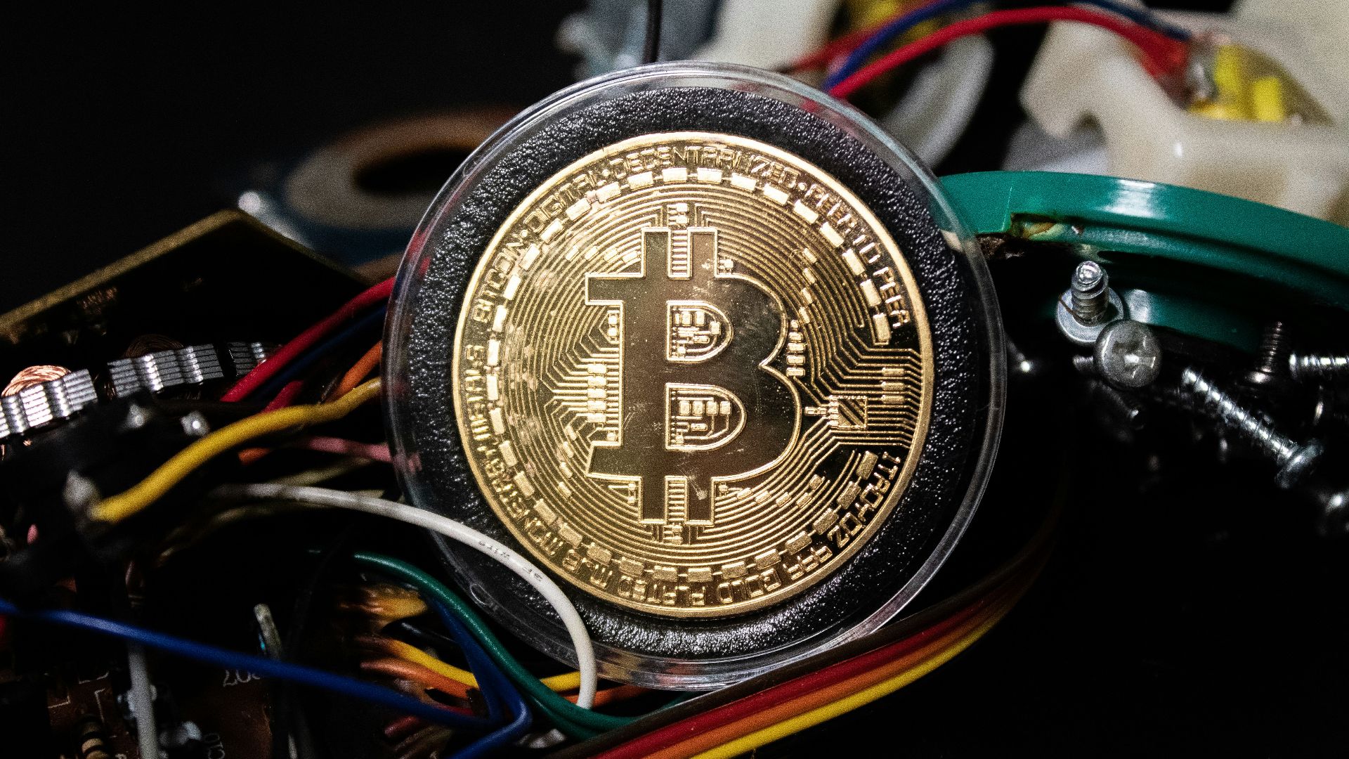 gold and black round ornament