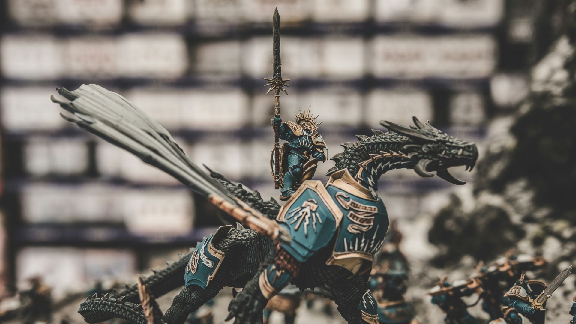 photo of knight riding dragon action figure