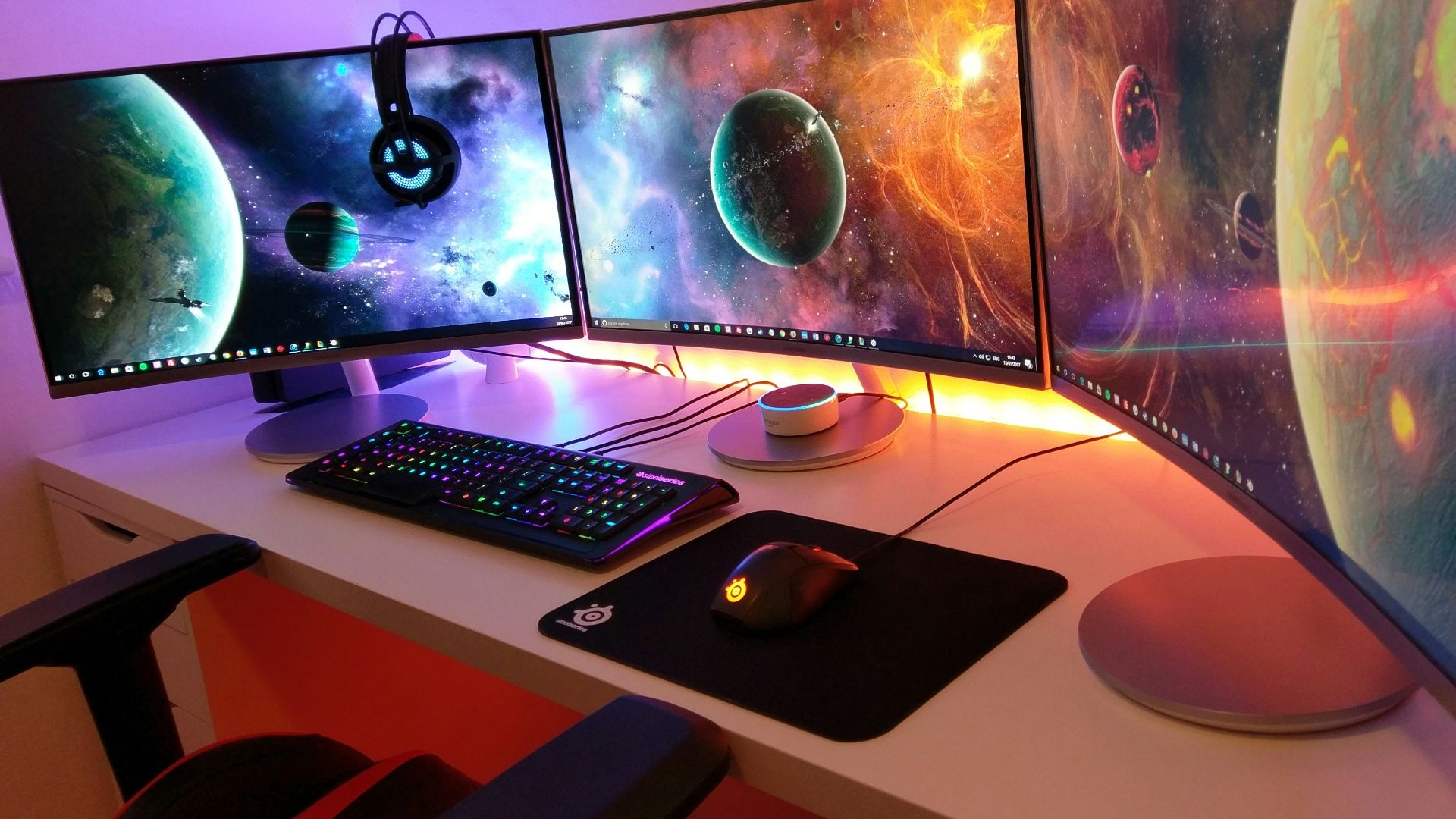 black computer keyboard on brown wooden desk