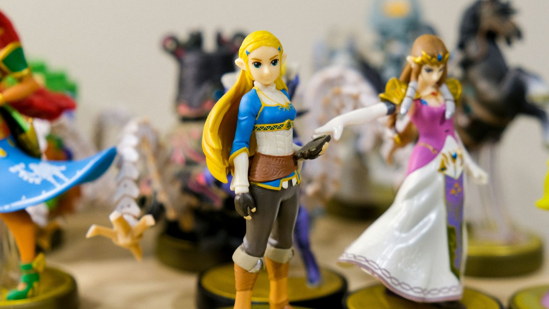 assorted-color anime character figurines