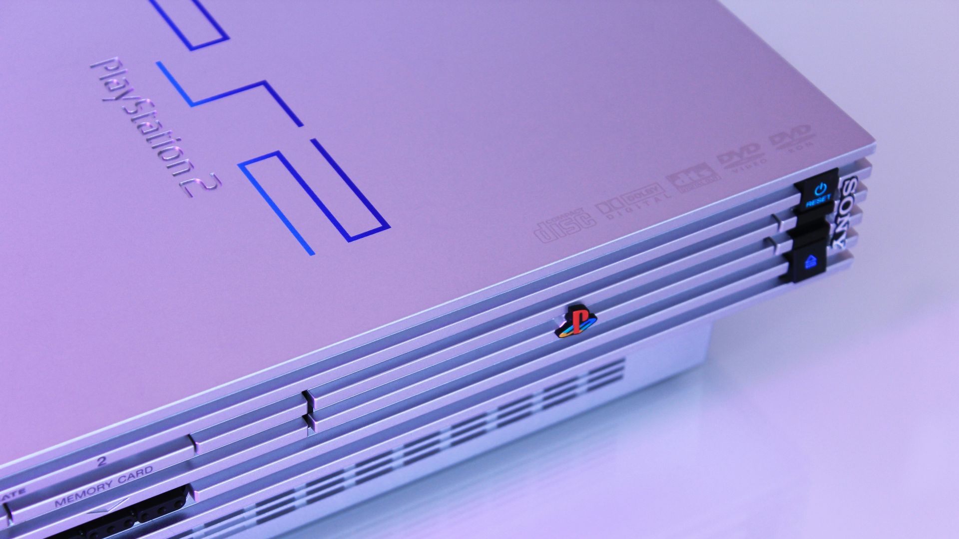 gray Sony PS2 console
