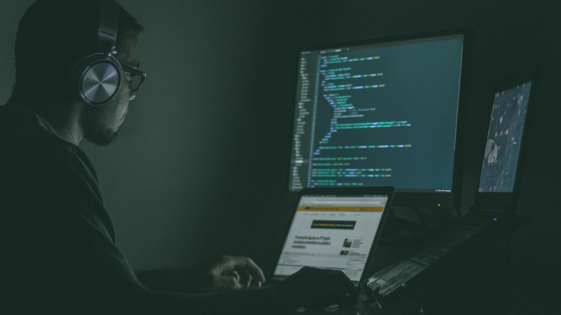 person using laptop computers