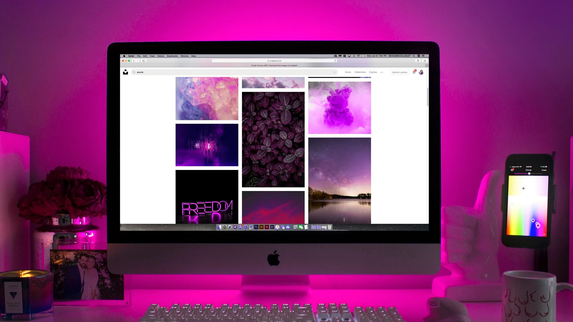 turned-onsilver iMac