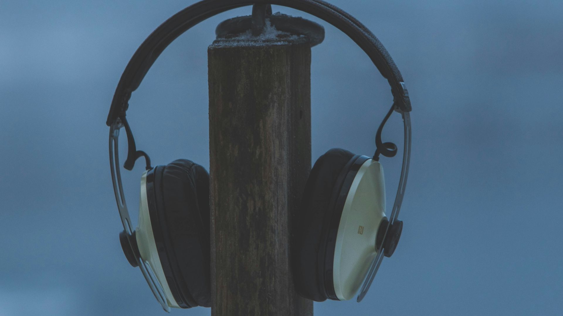 black and silver wireless headphones