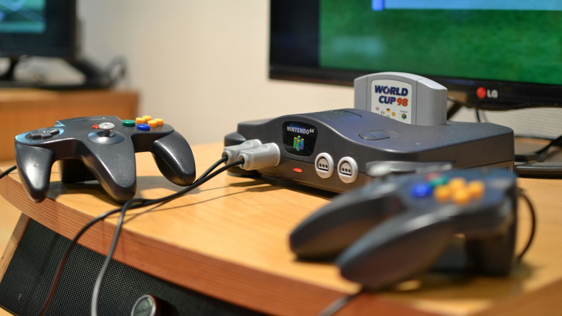 black and gray game controller