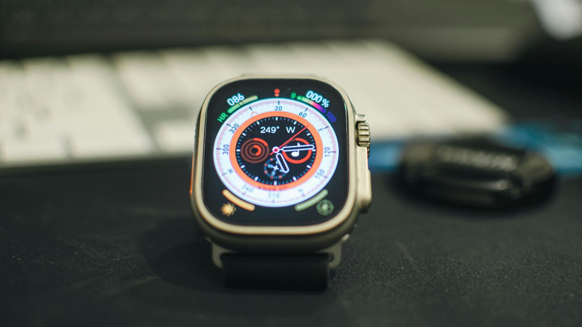 a close up of a smart watch on a table
