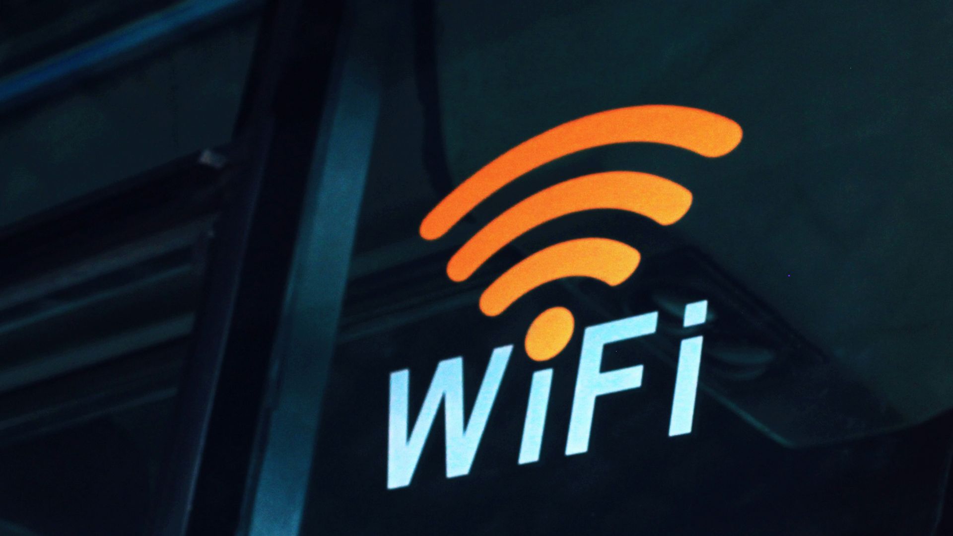a close up of the wifi logo on the side of a bus