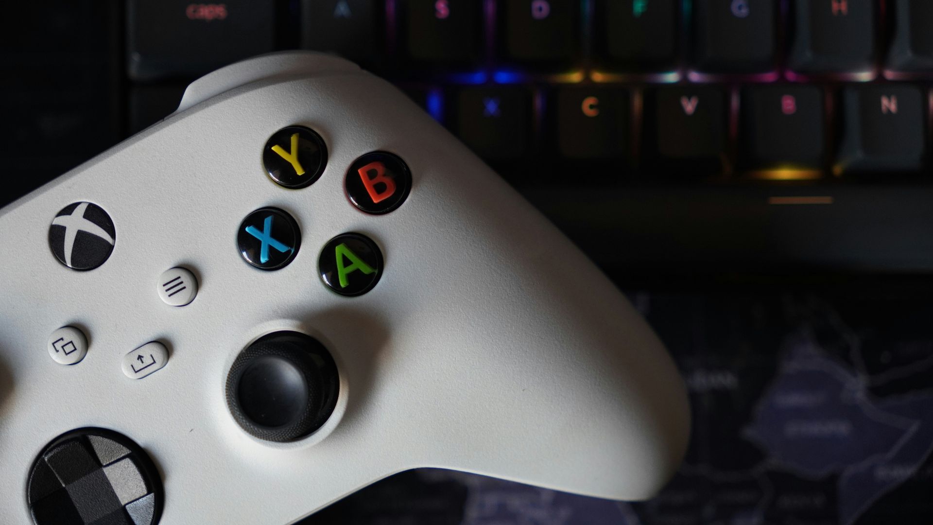 a close up of a video game controller