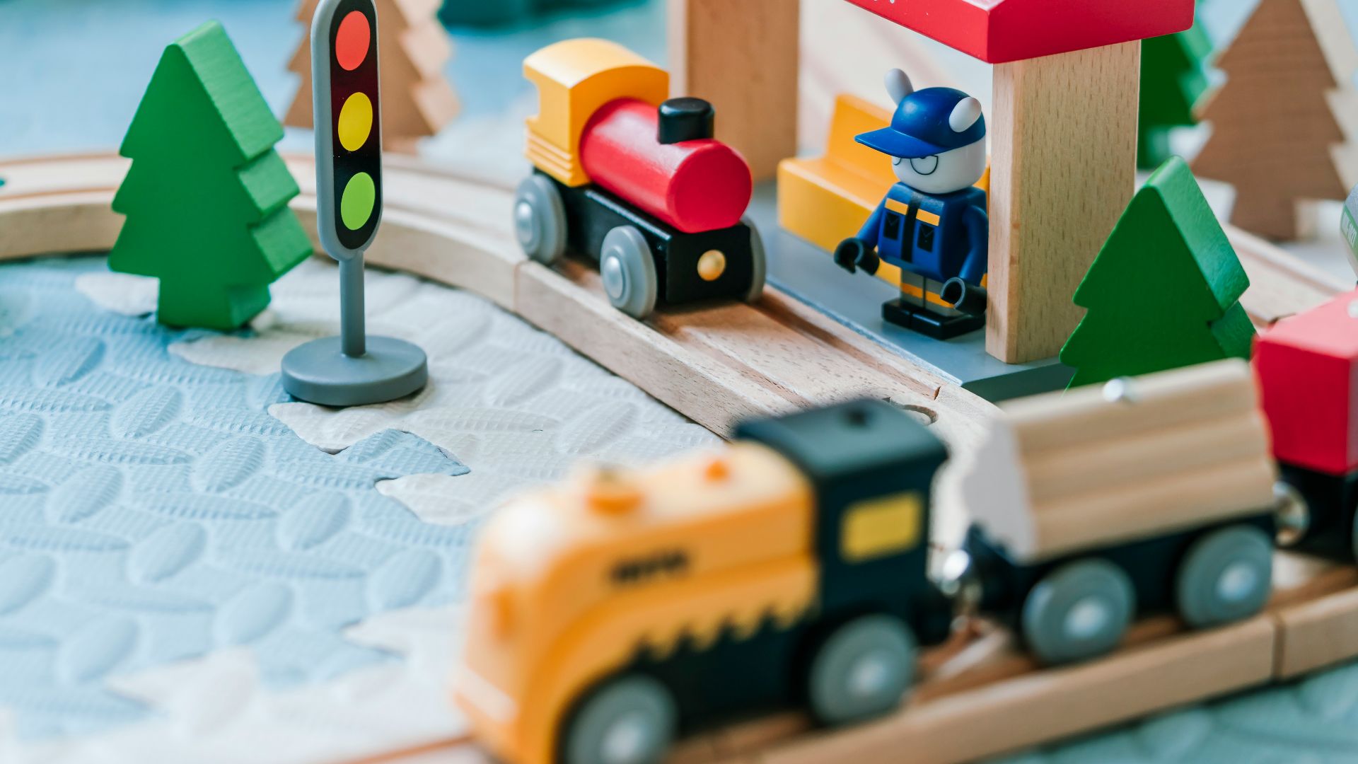 wooden train set