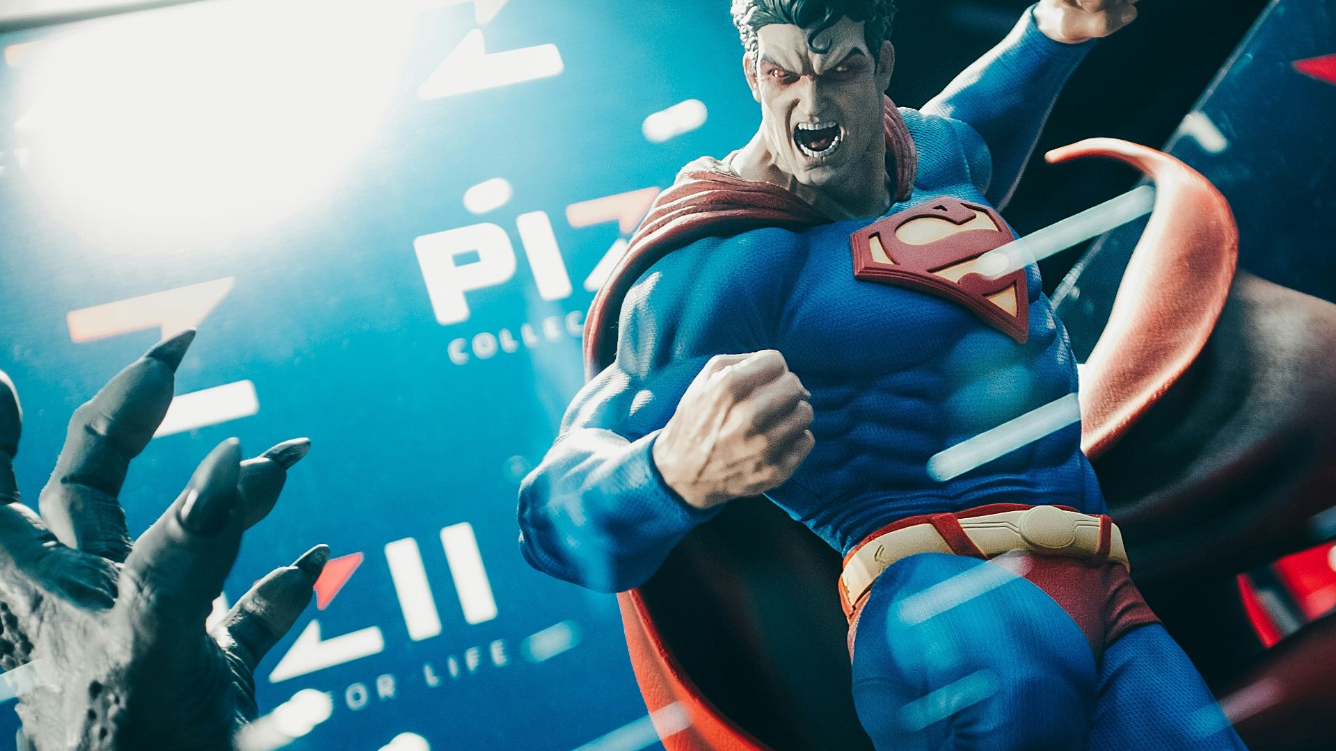 a statue of a man in a superman suit