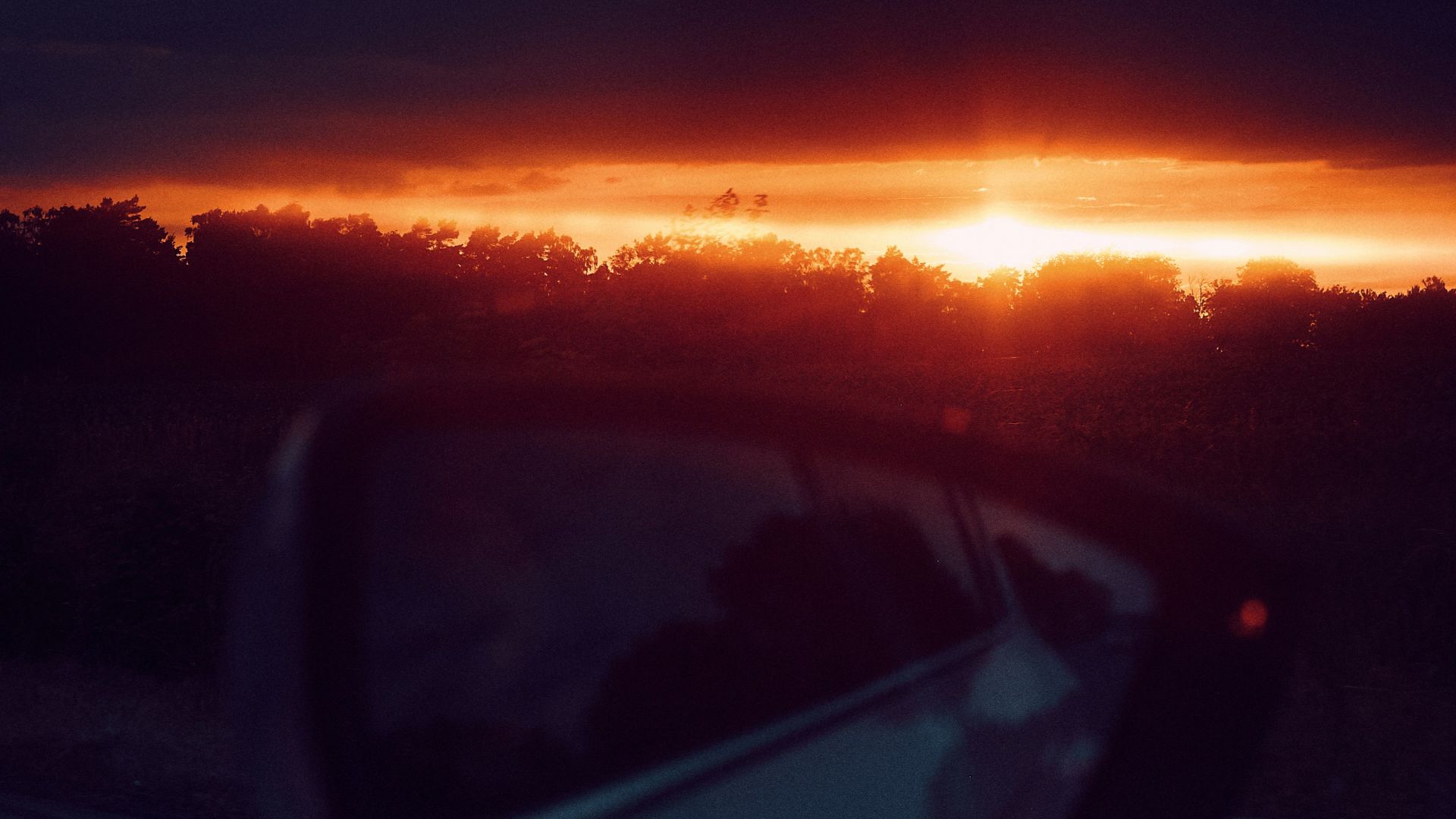 sun setting over the horizon