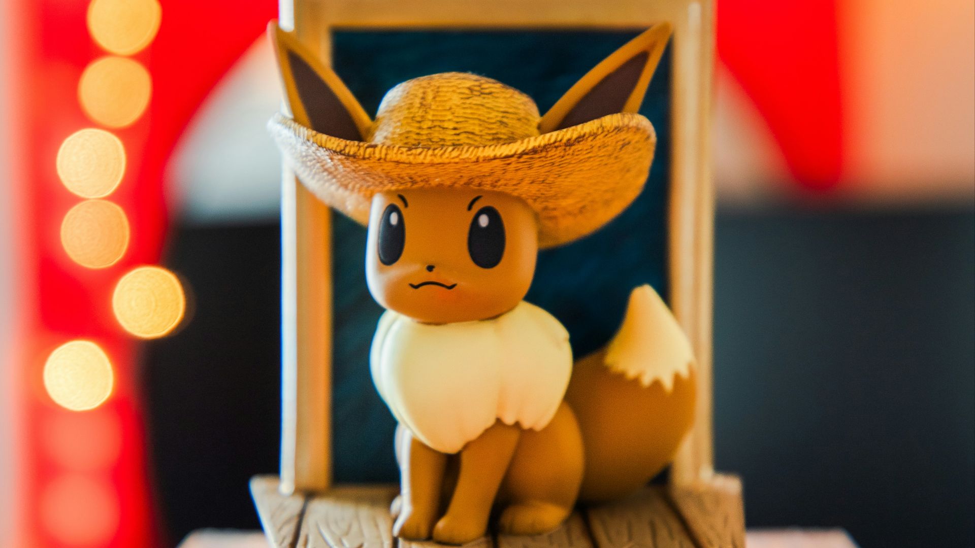 a toy sitting on top of a white box