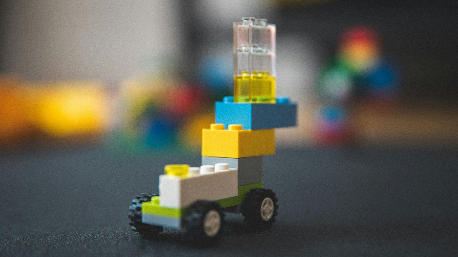 yellow and green lego blocks
