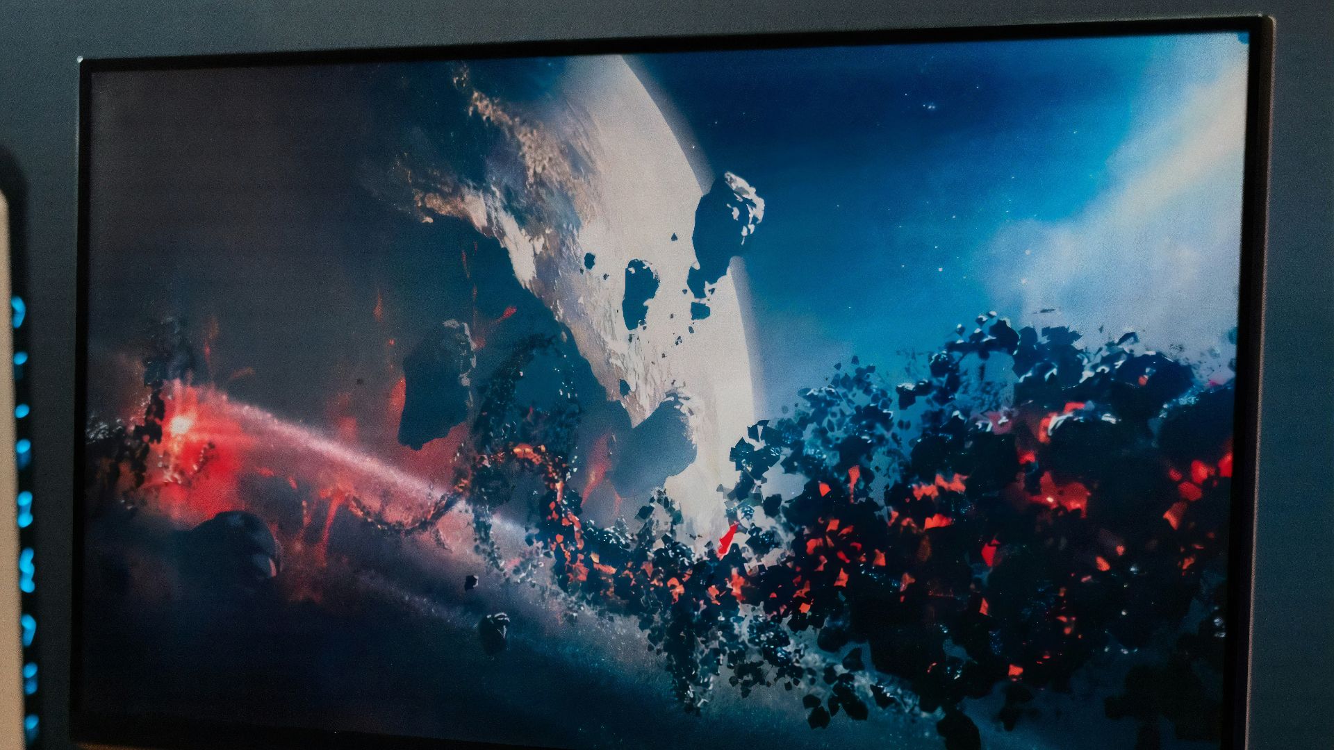 black flat screen computer monitor beside white computer keyboard