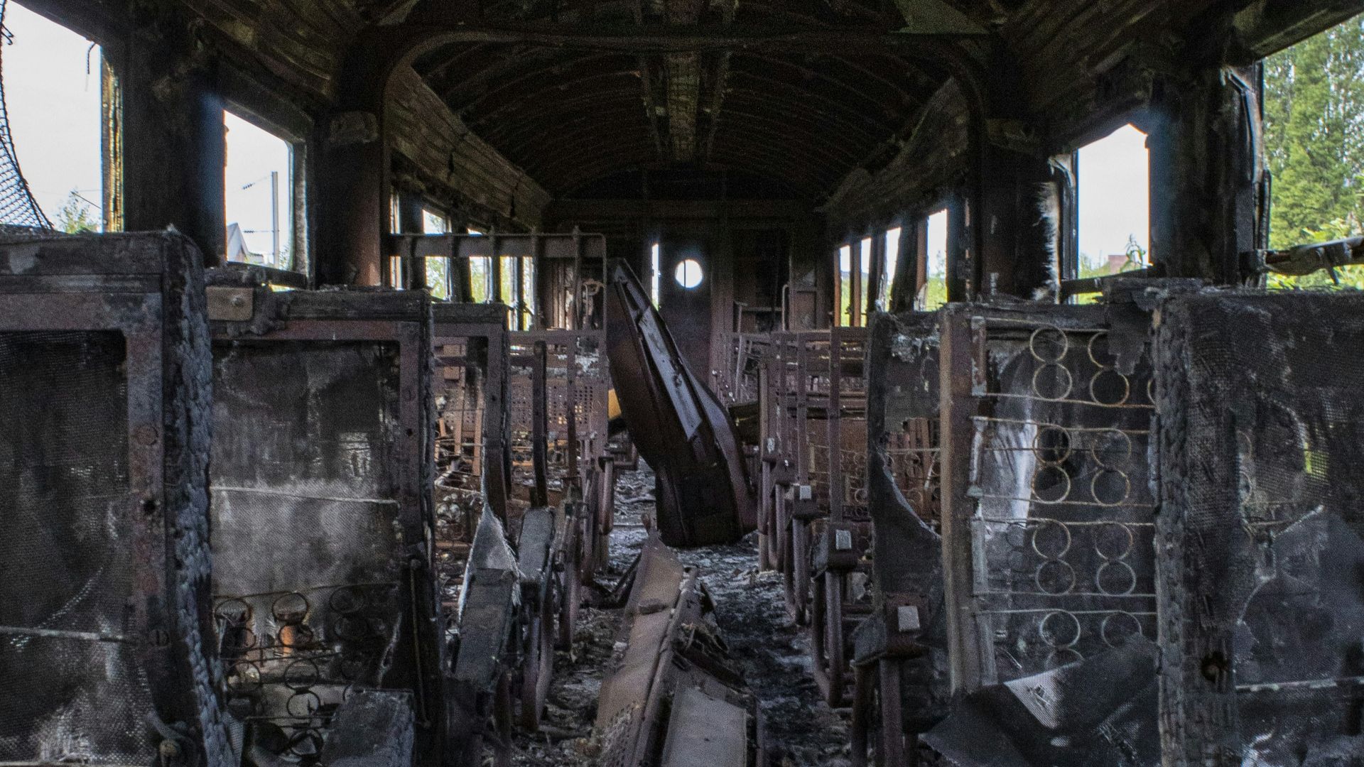 black and gray abandoned building