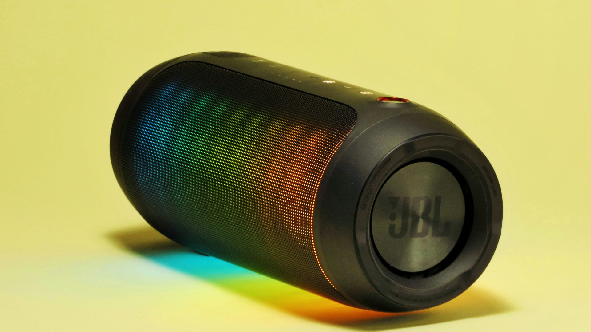 black and silver portable speaker