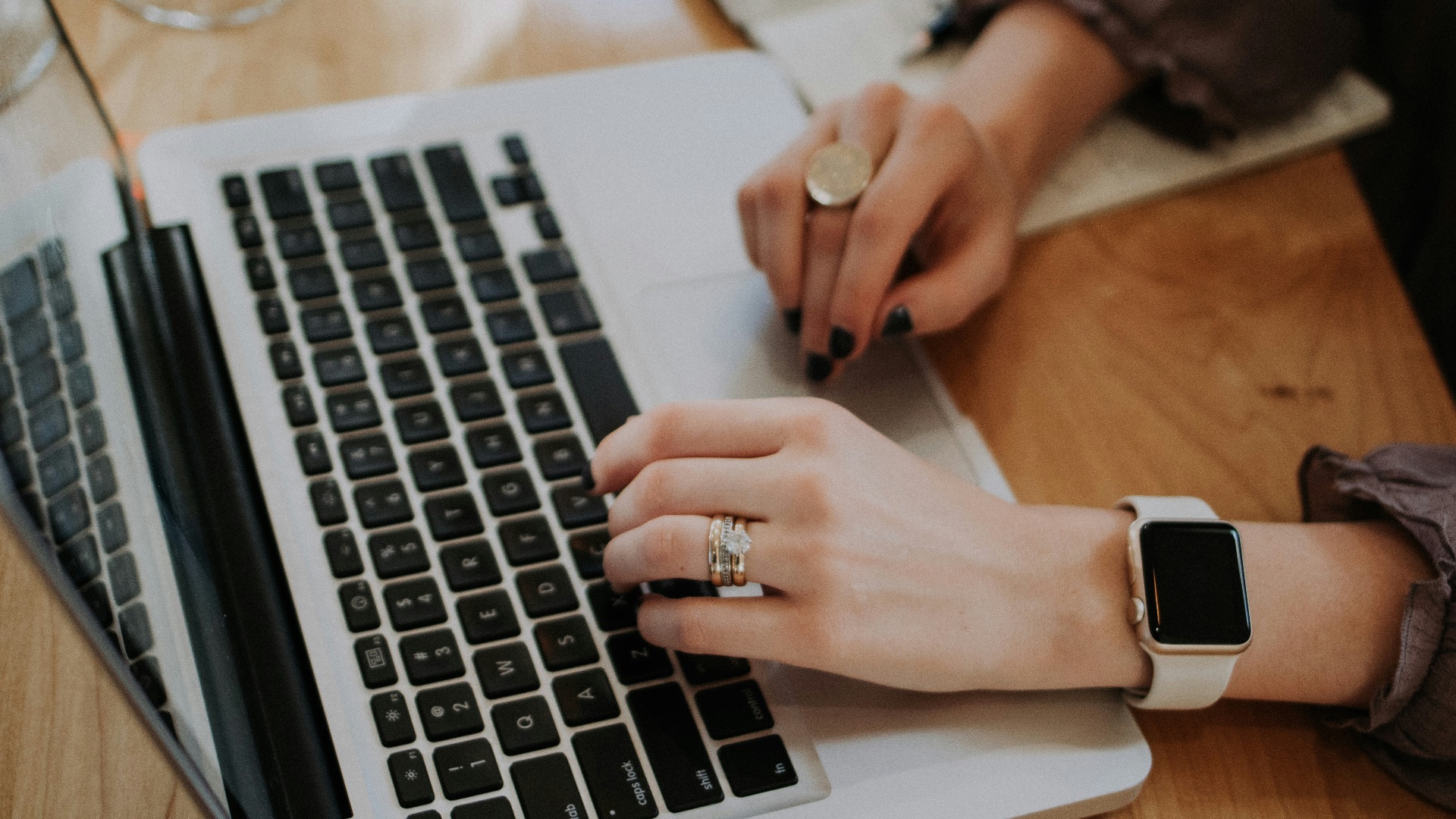 person using MacBook