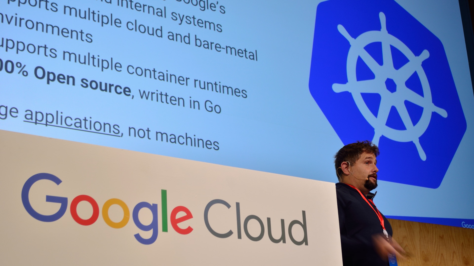 File:Kubernetes talk at Google Cloud Summit.jpg
