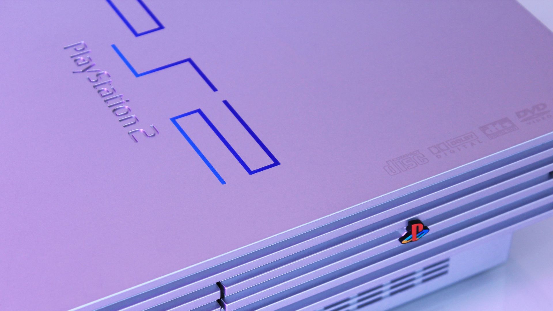 gray Sony PS2 console