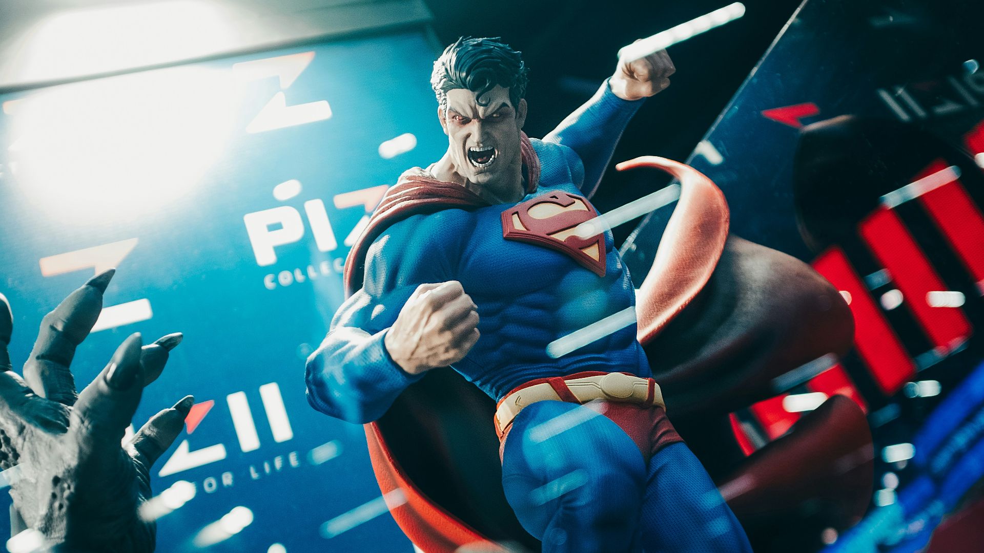 a statue of a man in a superman suit