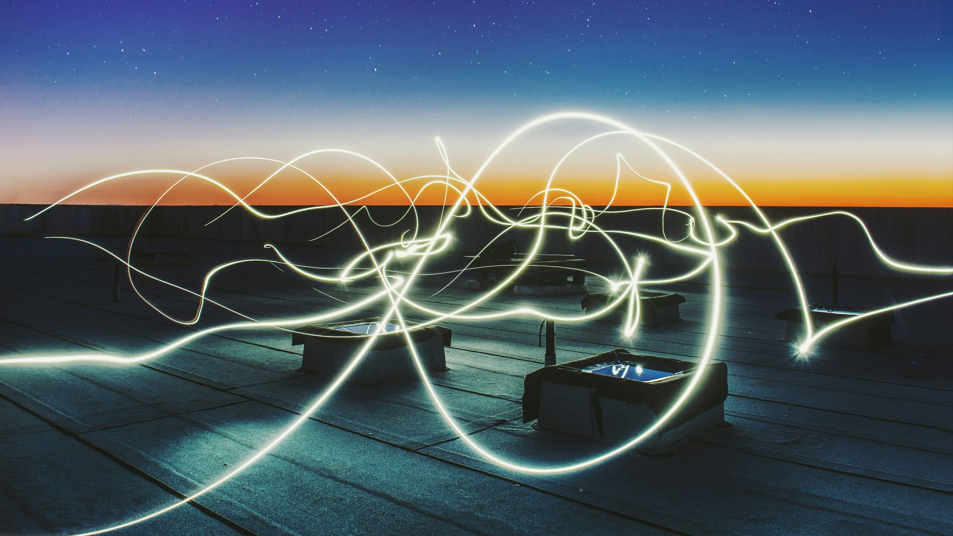 time lapse photography of square containers at night