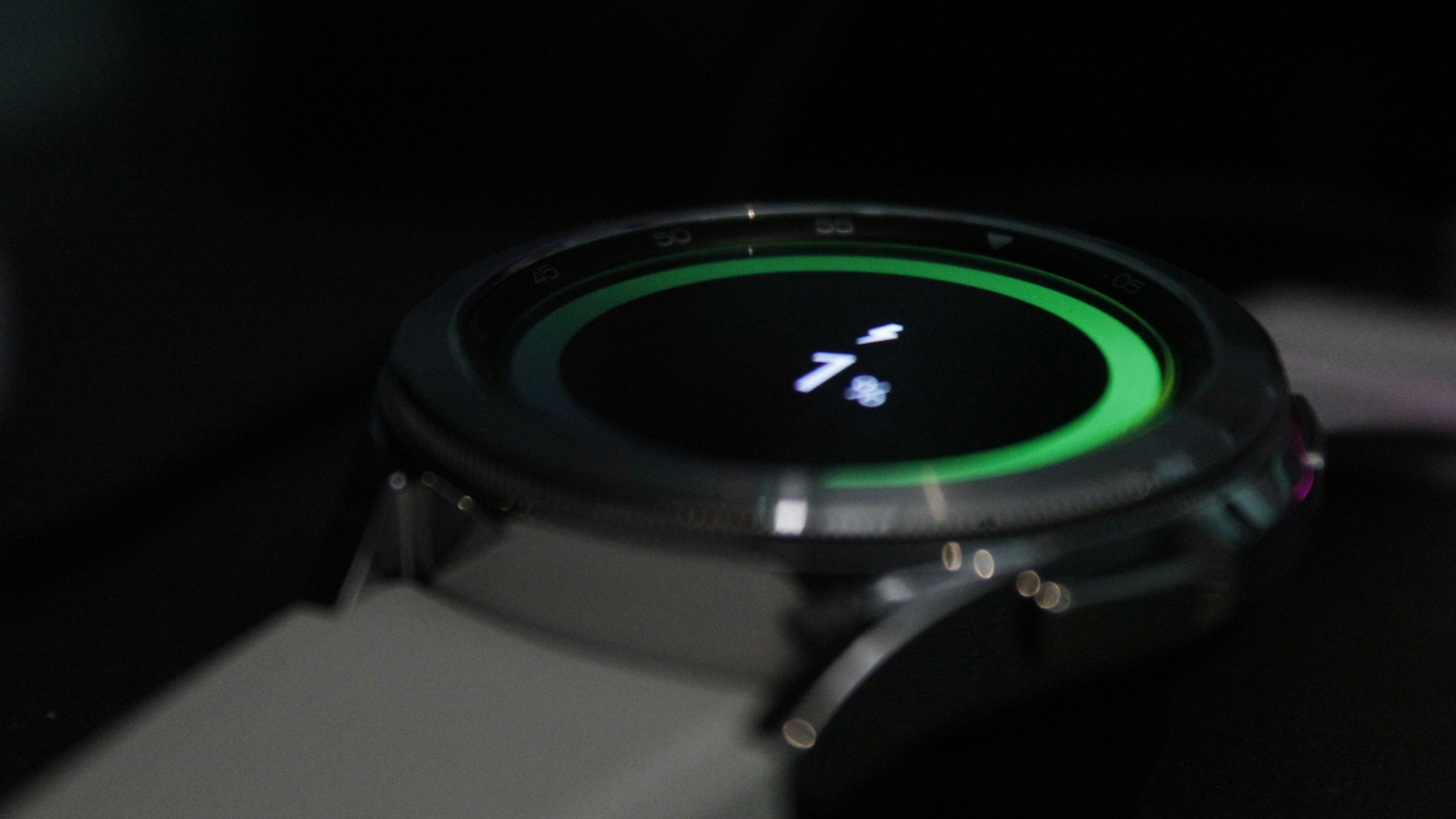 A close up of a smart watch on a table