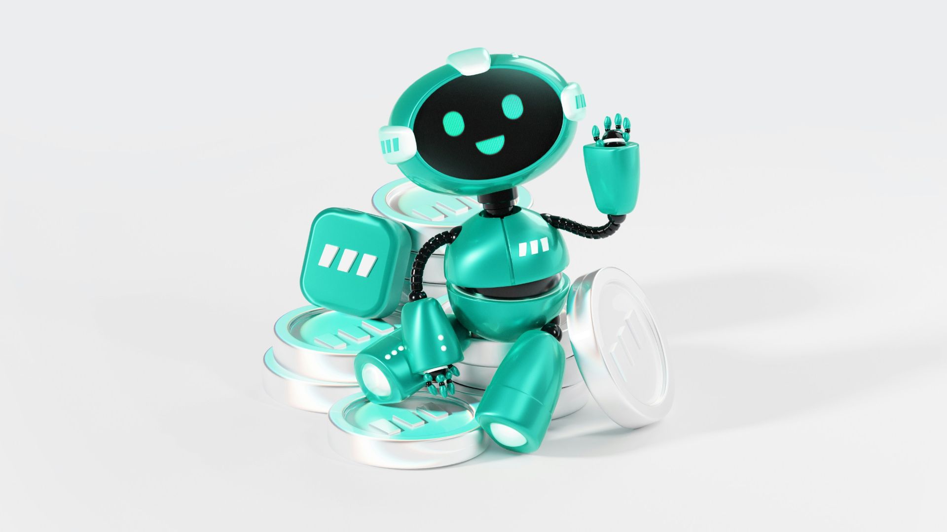 a toy robot with a blue background