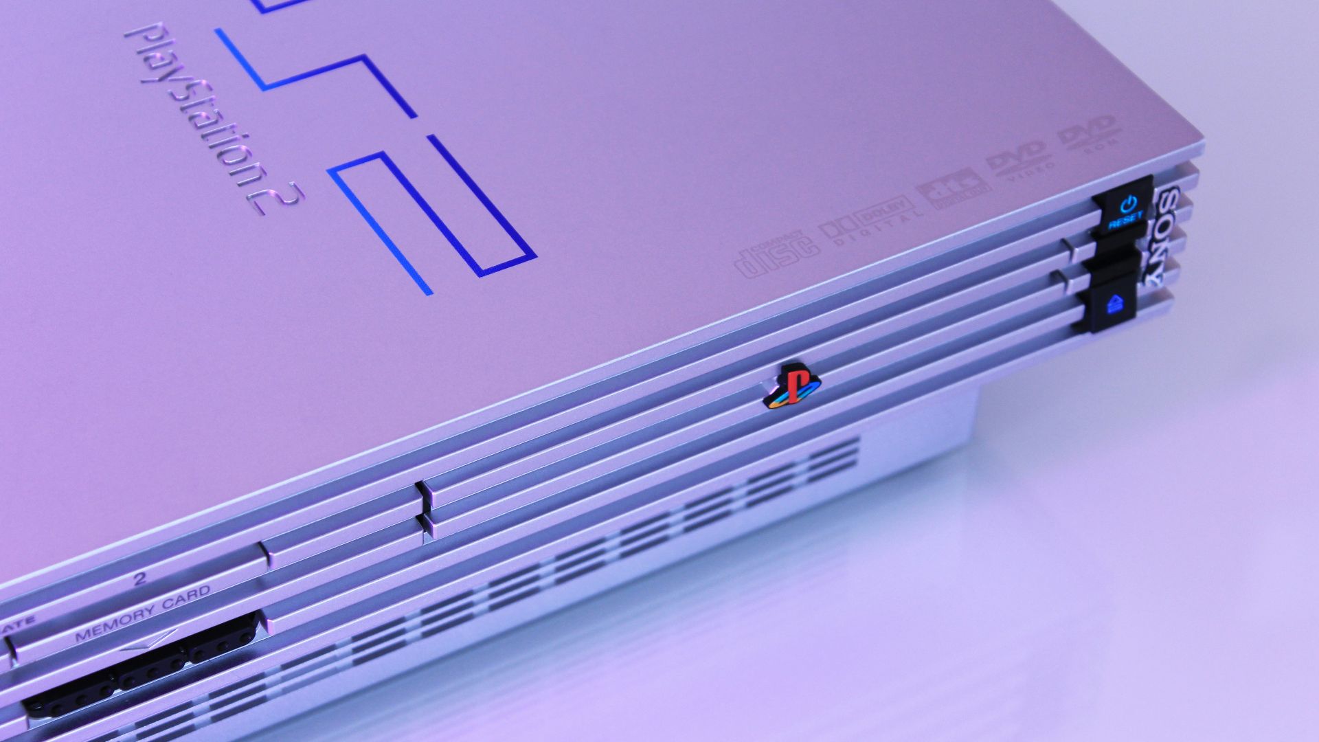 gray Sony PS2 console