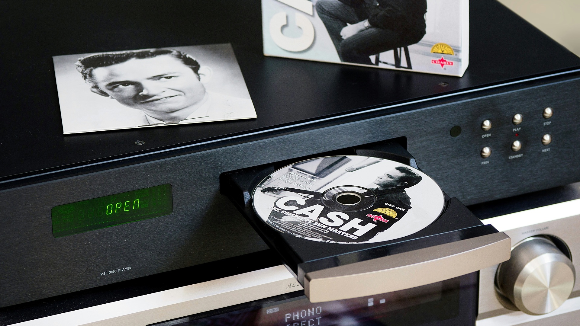 black and white vinyl record player