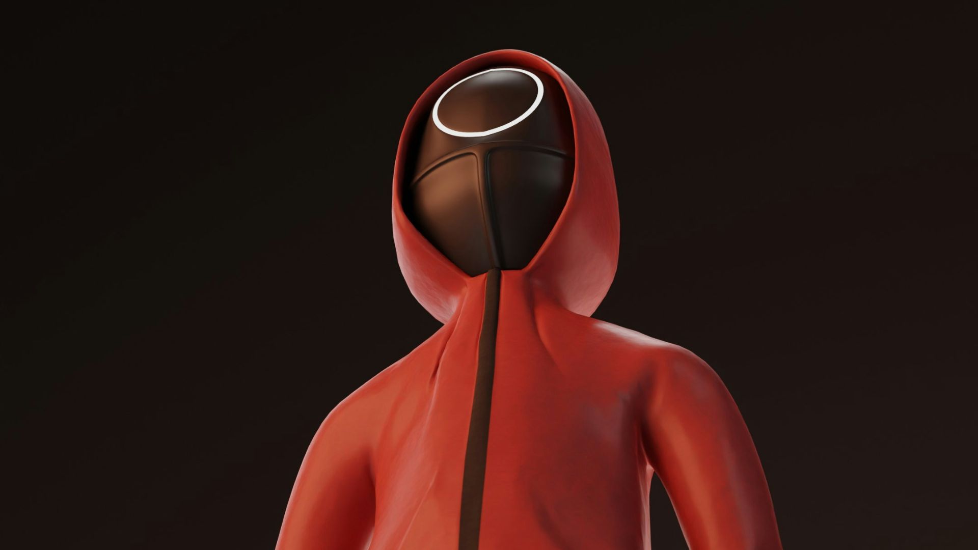 a person in a red suit with a helmet on