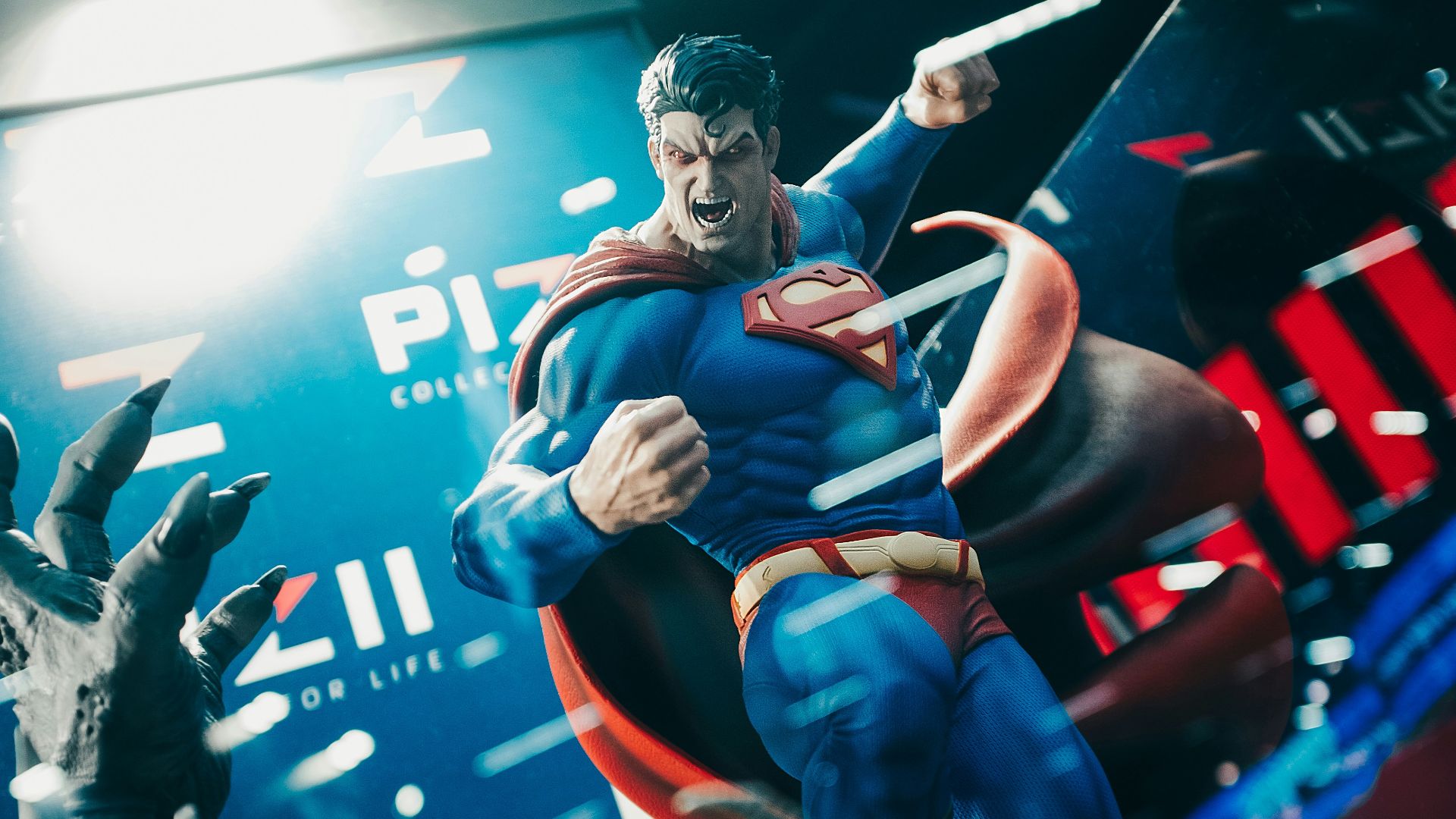 a statue of a man in a superman suit