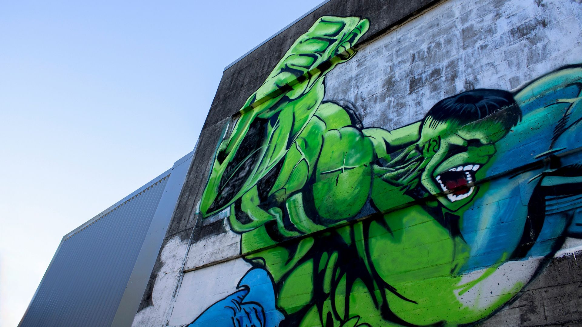 green and black dragon graffiti
