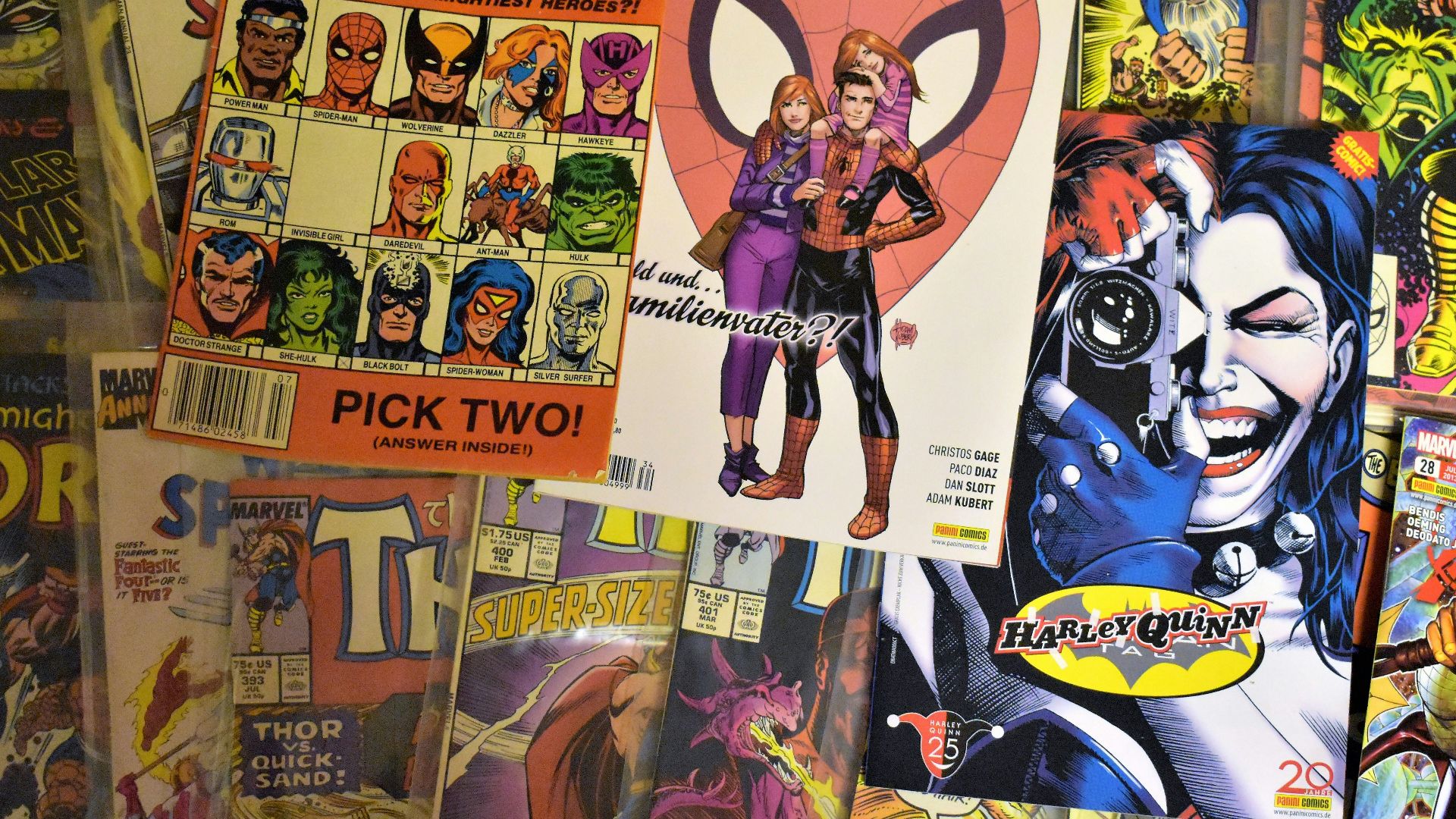 the joker comic book on brown wooden table