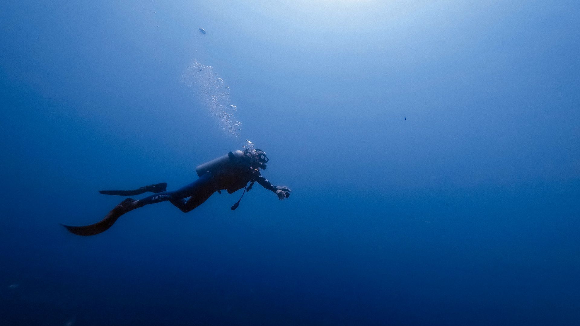 person swimming under water photography
