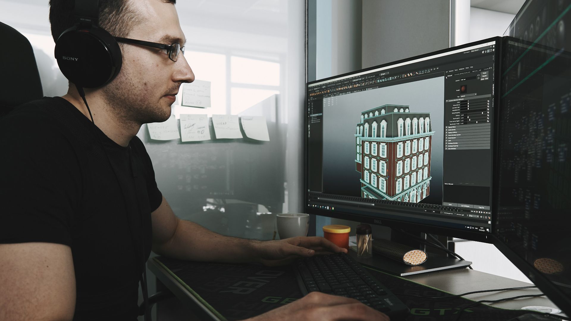 man in black tank top wearing black sunglasses using computer