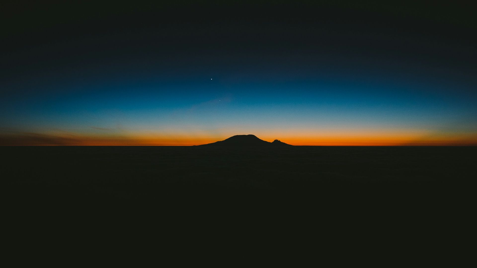 silhouette of mountain