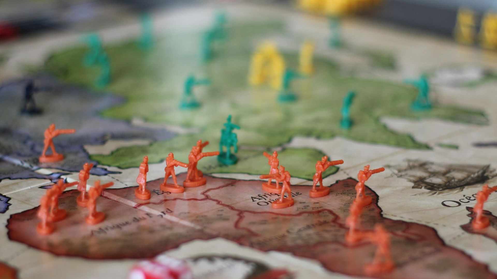 red white yellow and green abstract painting