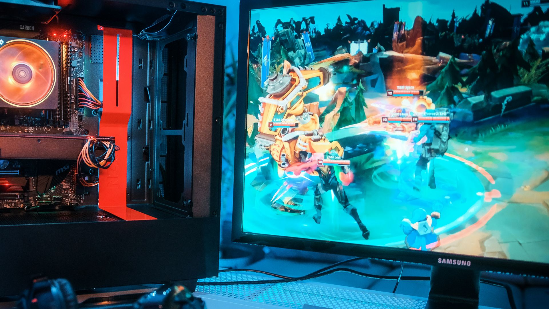 a computer with a couple of monitors