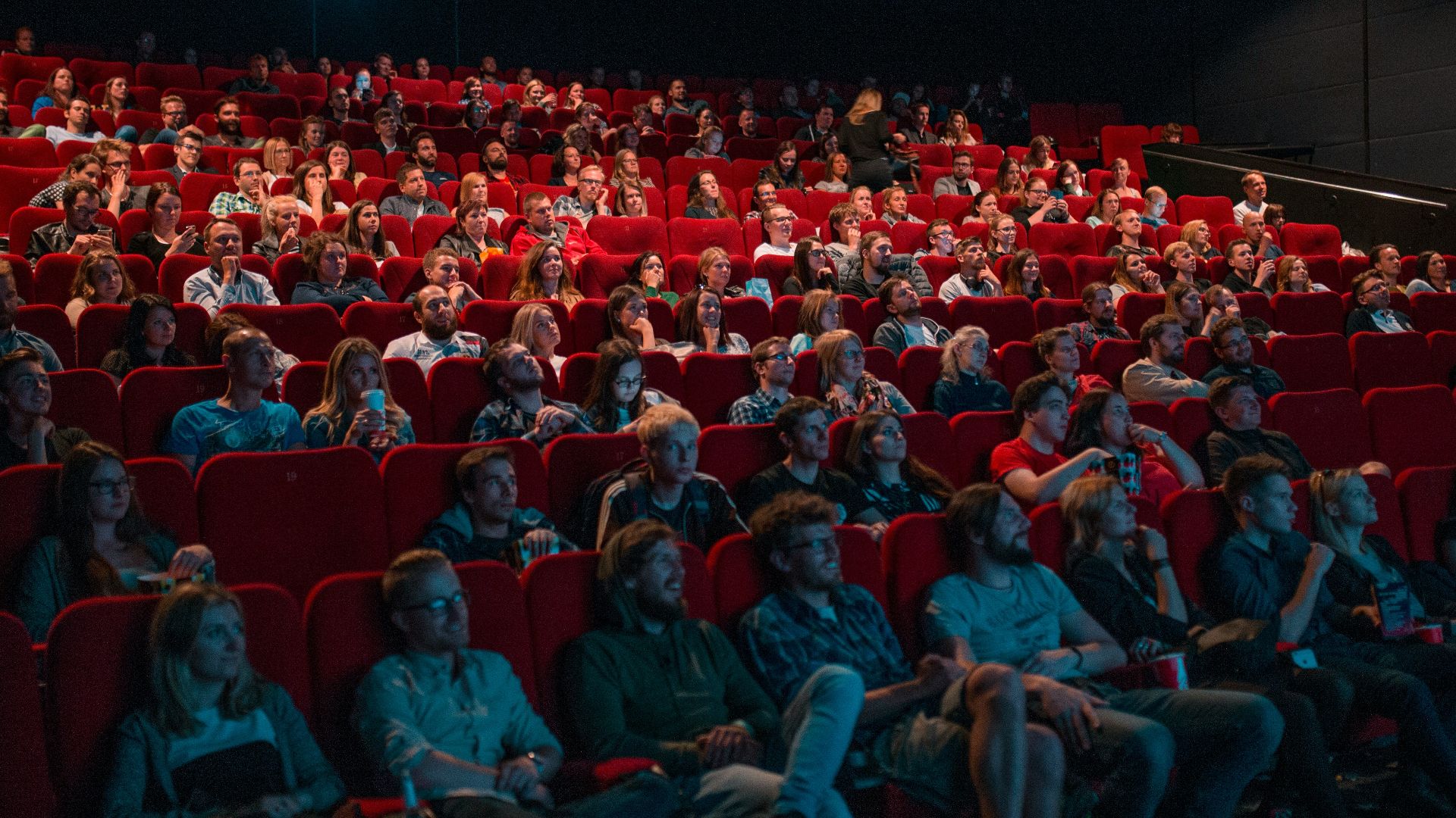 person watching movie