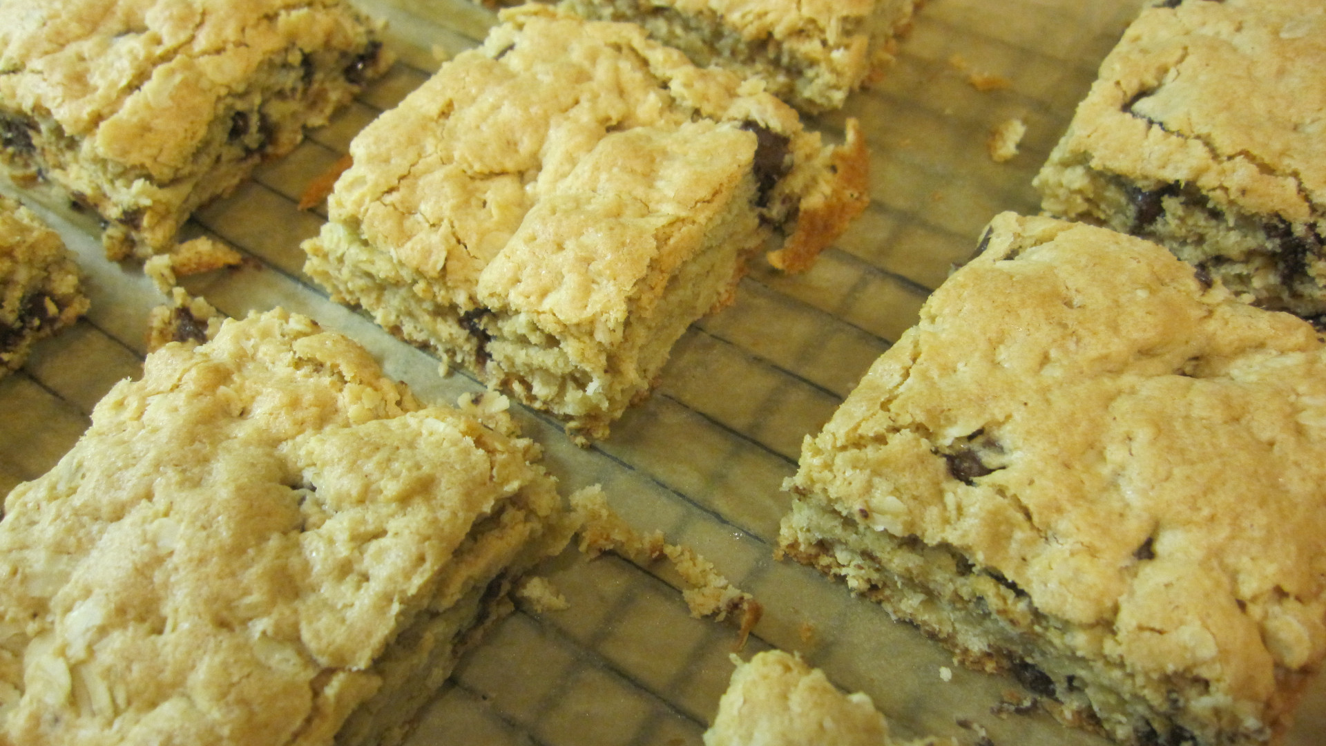 File:Oatmeal chocolate chip blondies on a wire rack, February 2010.jpg