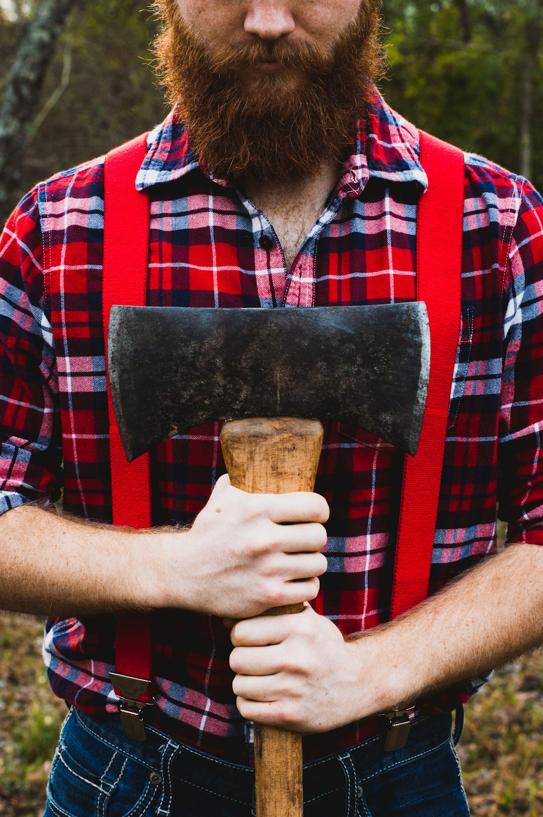 man holding axe