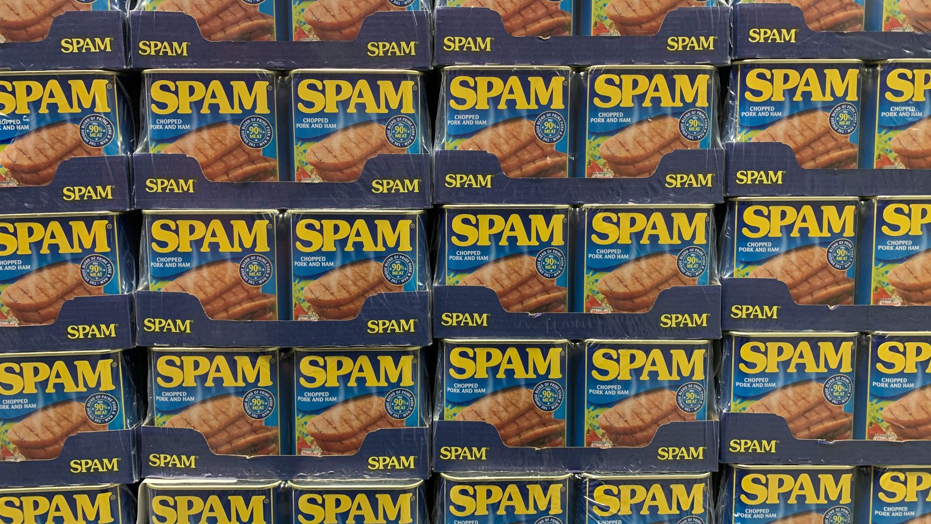 blue and brown cardboard boxes