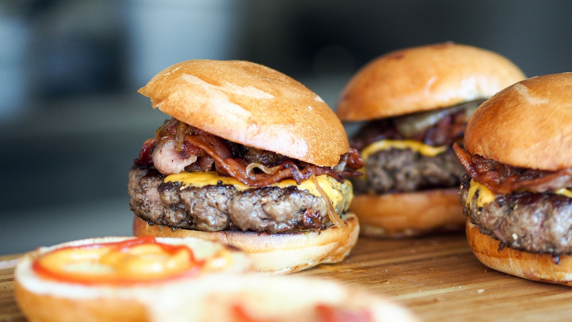 low-angle of burgers