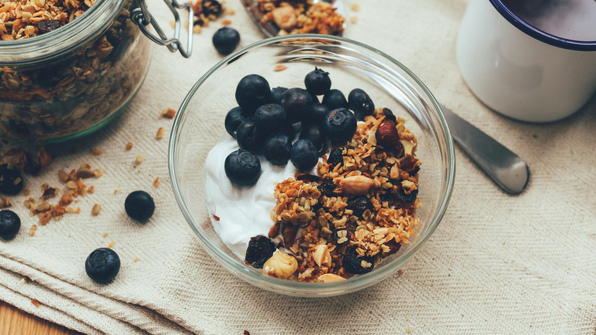 berry and nuts in clear glass bowl