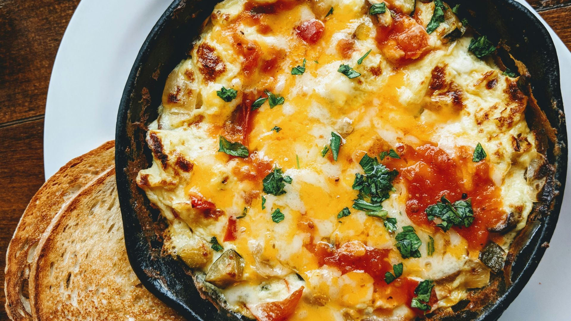 omelette on black plate