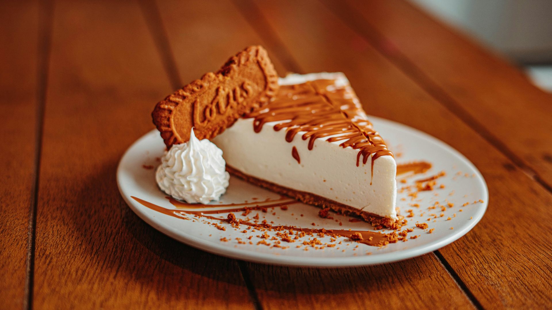 a piece of cheesecake on a white plate