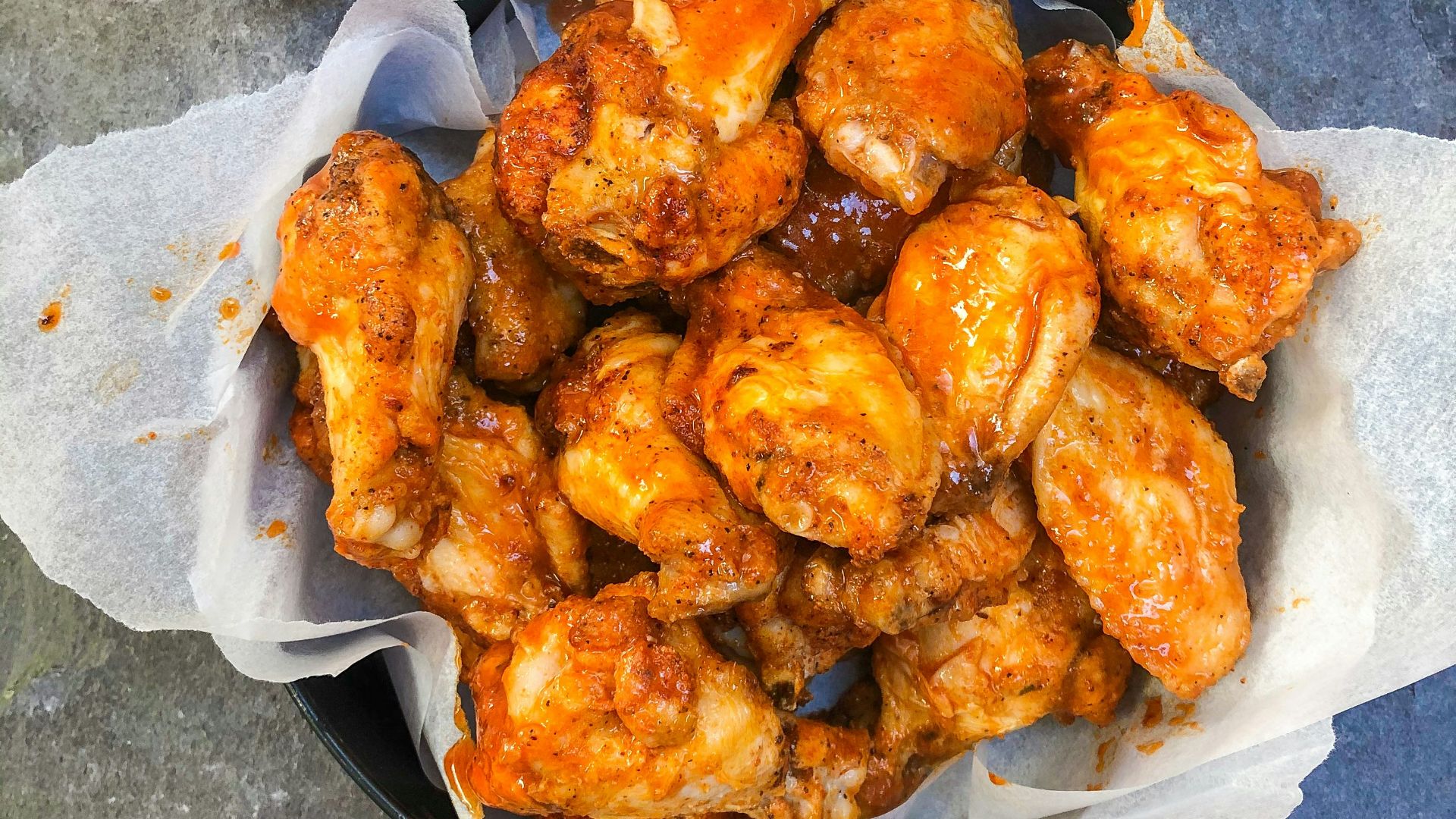 fried chicken on black plate