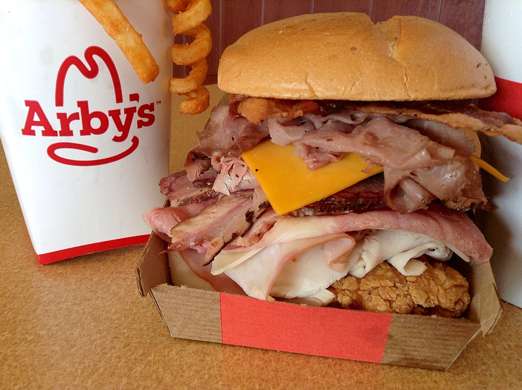 Arby's Meat Mountain Sandwich, 9 2014 By Mike Mozart Of Thetoychannel And Jeepersmedia On Youtube (14933014360) (1)