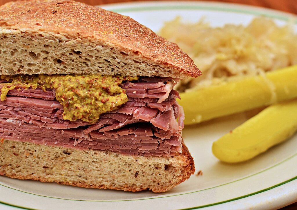 Corned Beef Sandwich With Brown Mustard